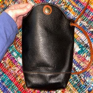 HEROING designer small black and brown crossbody leather bag pouch purse